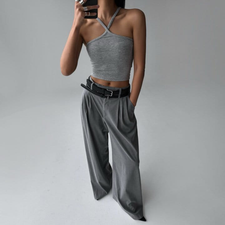 Paper Moon - Korean Women Fashion - #thatsdarling - Three Pin Tuck Detail Wide Trousers - 9