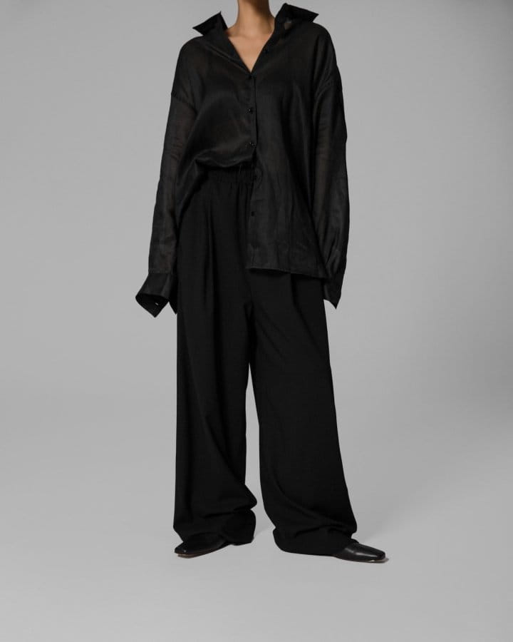 Paper Moon - Korean Women Fashion - #womensfashion - Banded String Wide Maxi Length Trousers - 5