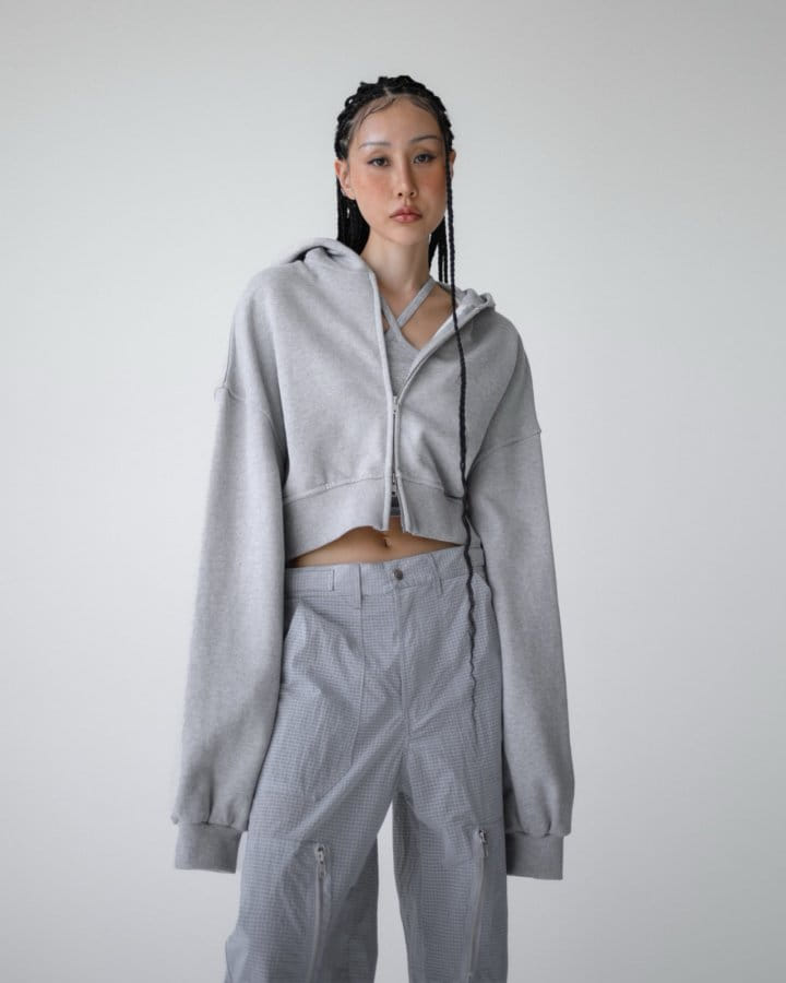 Paper Moon - Korean Women Fashion - #womensfashion - Stringless Cropped Two Way Full Zipped Up Hoodie - 6