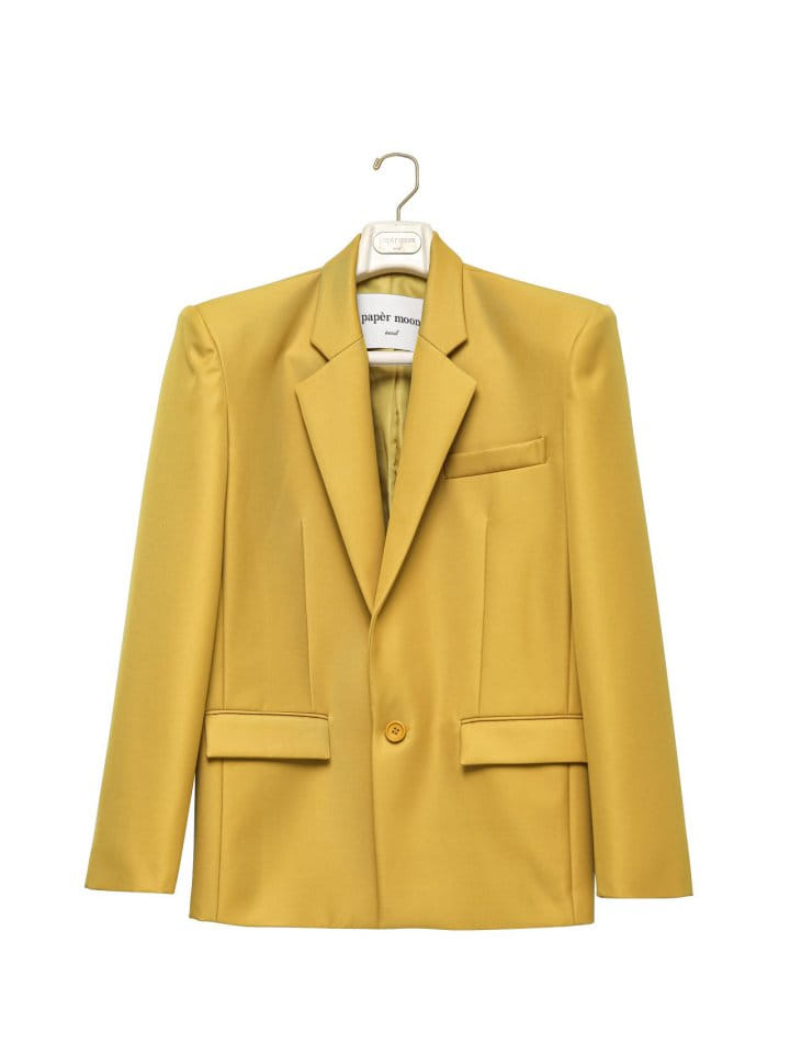 Paper Moon - Korean Women Fashion - #womensfashion - Square Shoulder Oversized Twill Blazer - 3