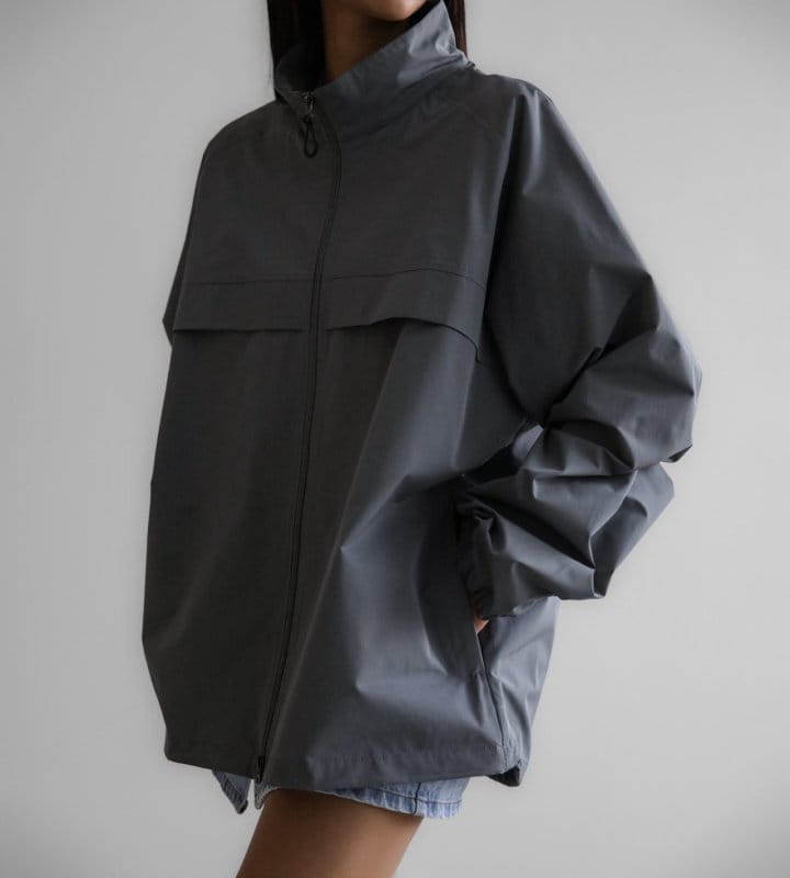 Paper Moon - Korean Women Fashion - #womensfashion - Renylon Color Block Detail Full Zipped Jacket - 3
