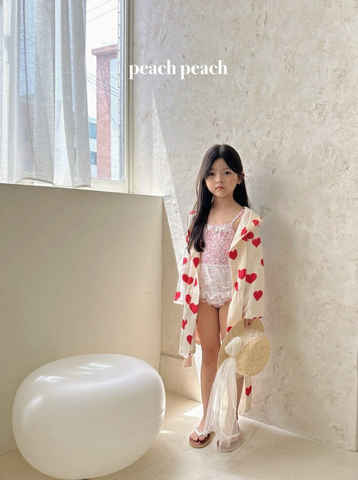 Peach peach - Korean Children Fashion - #designkidswear - Heart Terry Robe