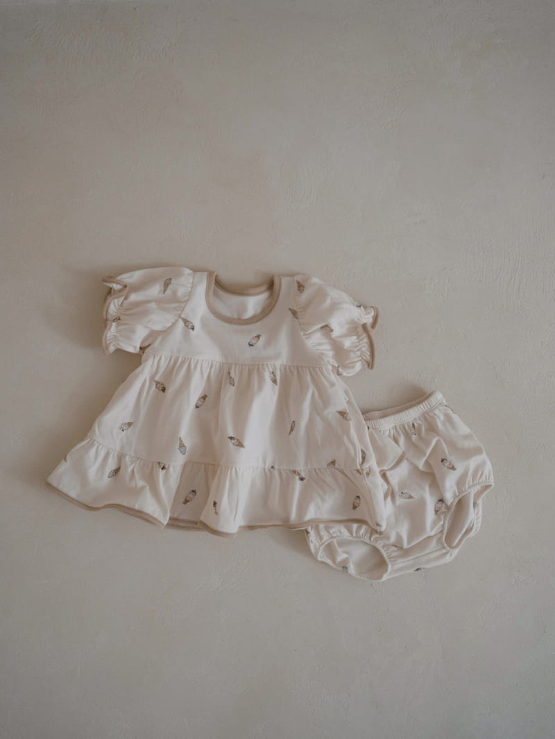 Peekaboo - Korean Baby Fashion - #babyoutfit - Icecream Baby Top Bottom Set