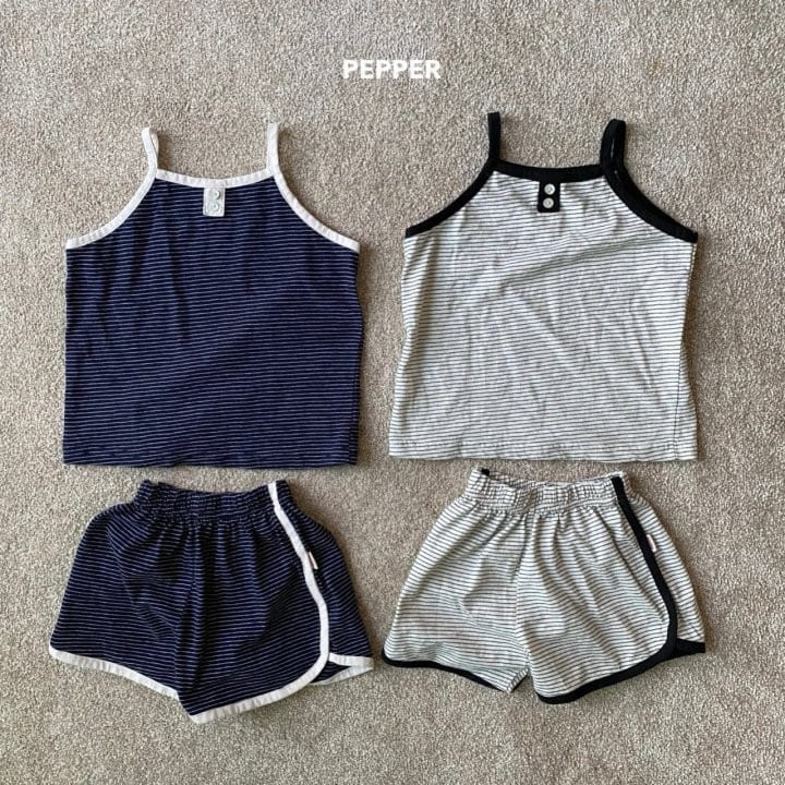 Pepper - Korean Children Fashion - #minifashionista - ST Sleeveless Top Bottom Set