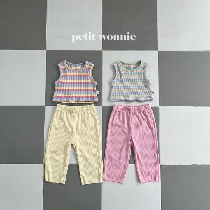 Petitwonnie - Korean Children Fashion - #Kfashion4kids - Sherbet Crop Top Bottom Set