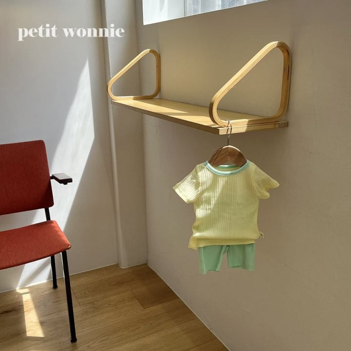 Petitwonnie - Korean Children Fashion - #discoveringself - Ton Ton Color Top Bottom Set - 4