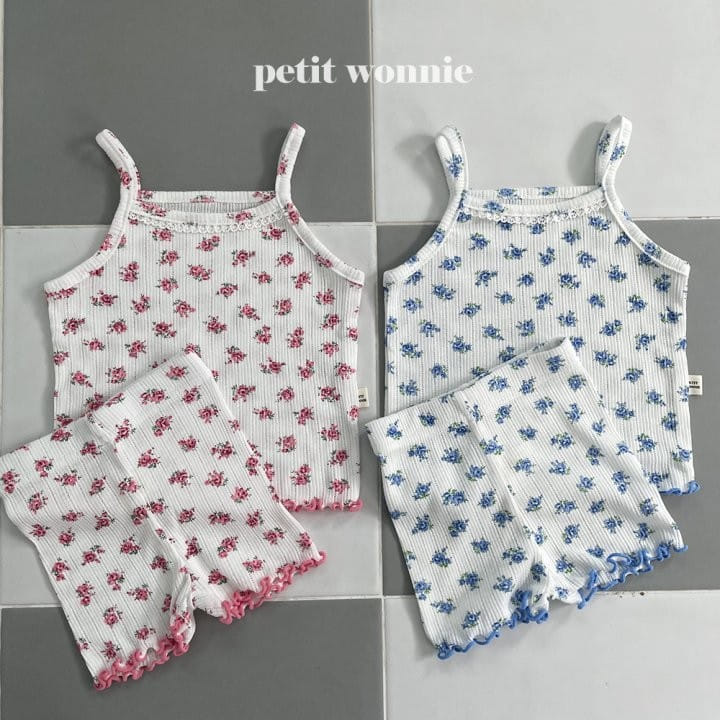 Petitwonnie - Korean Children Fashion - #kidsstore - Versailles Sleeveless Top Bottom Set - 3