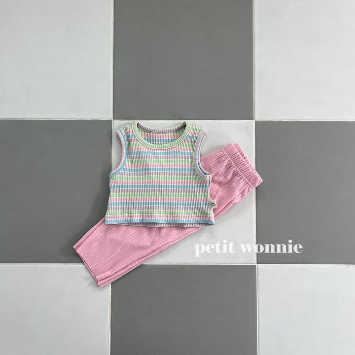 Petitwonnie - Korean Children Fashion - #magicofchildhood - Sherbet Crop Top Bottom Set - 3