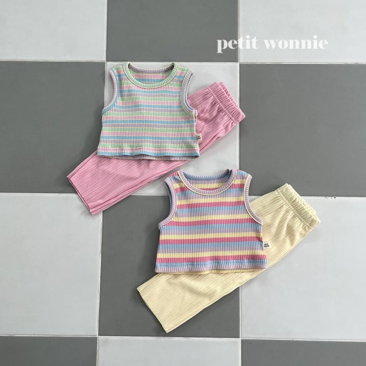 Petitwonnie - Korean Children Fashion - #magicofchildhood - Sherbet Crop Top Bottom Set - 4
