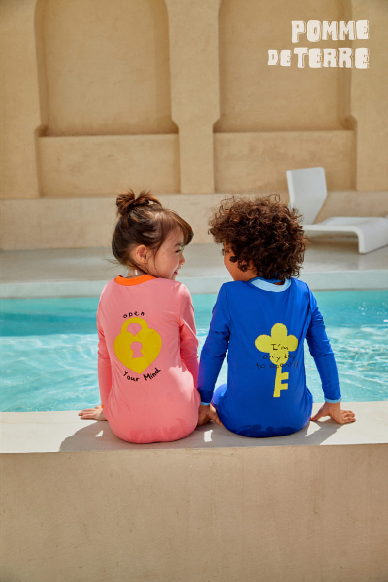 Pomme de terre - Korean Children Fashion - #fashionkids - Heart Lock Swim Suit - 2