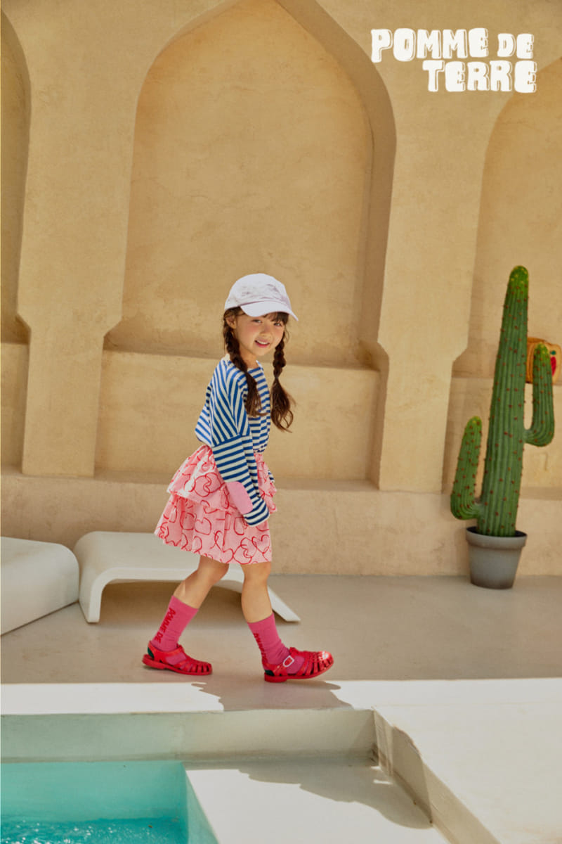 Pomme de terre - Korean Children Fashion - #kidsshorts - Heart Tiered Skirt - 9