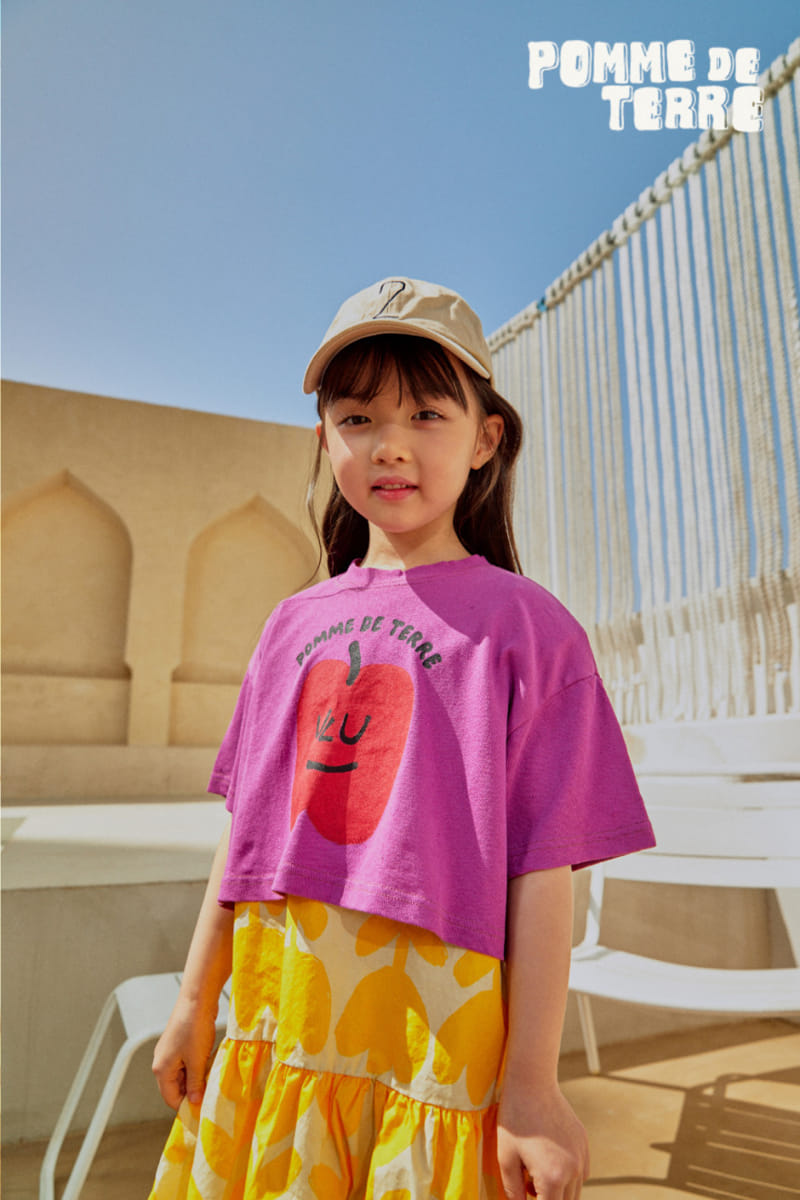 Pomme de terre - Korean Children Fashion - #prettylittlegirls - Apple Crop Tee - 2
