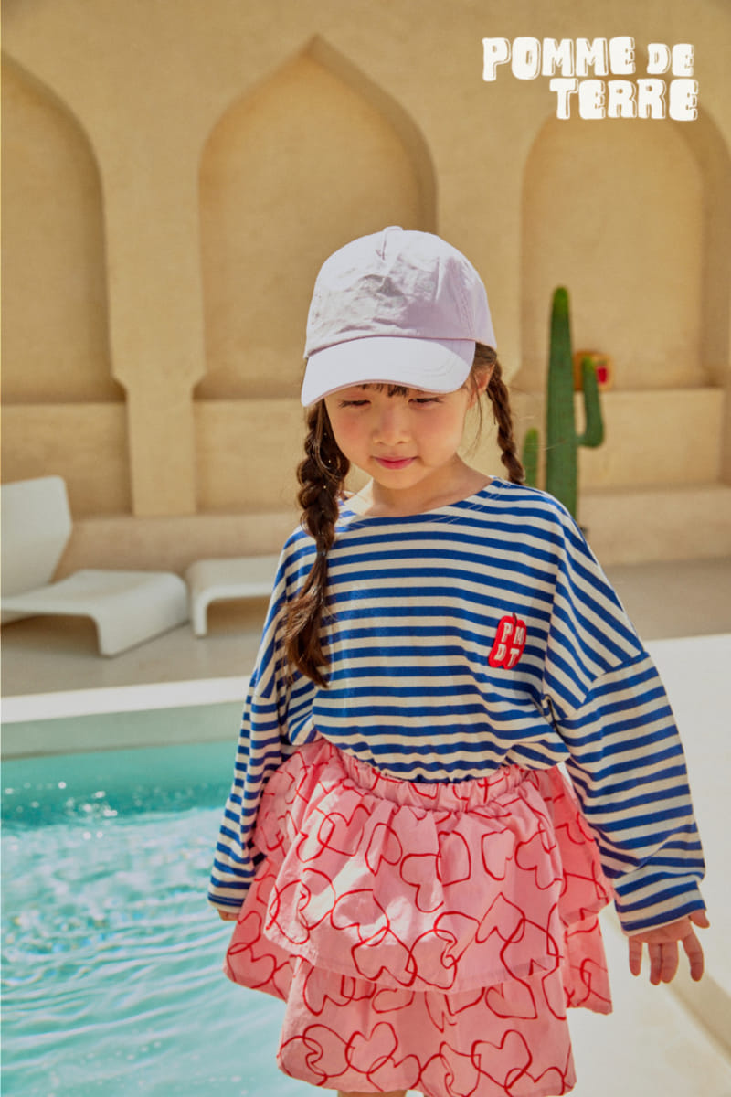 Pomme de terre - Korean Children Fashion - #stylishchildhood - Heart Tiered Skirt - 3