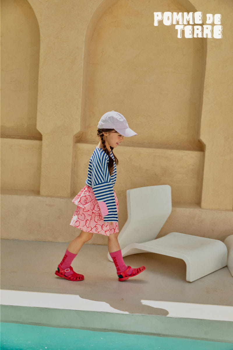 Pomme de terre - Korean Children Fashion - #todddlerfashion - Heart Tiered Skirt