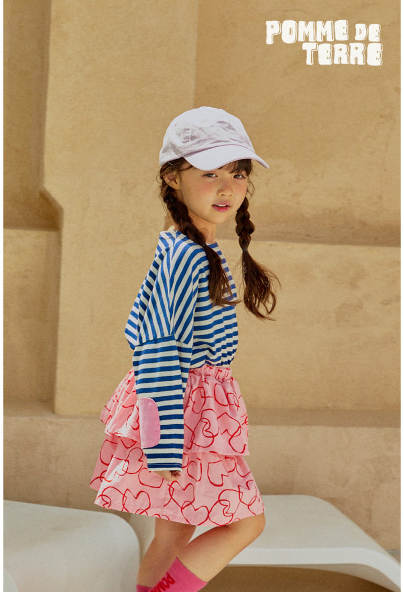 Pomme de terre - Korean Children Fashion - #toddlerclothing - Heart Tiered Skirt - 2