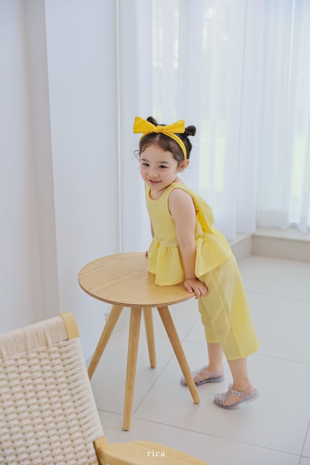 Rica - Korean Children Fashion - #designkidswear - Big Ribbon Top Bottom Set - 5