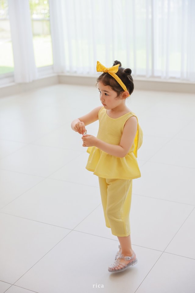 Rica - Korean Children Fashion - #discoveringself - Big Ribbon Top Bottom Set - 6