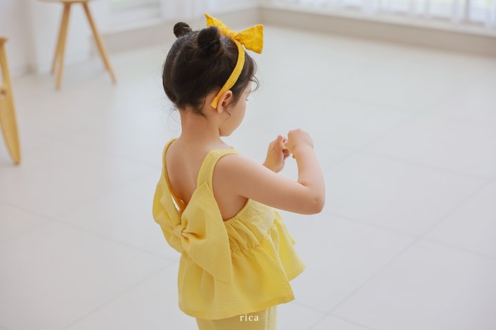 Rica - Korean Children Fashion - #fashionkids - Big Ribbon Top Bottom Set - 7