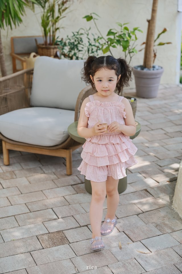 Rica - Korean Children Fashion - #kidsshorts - Macaroni Top Bottom Set - 11