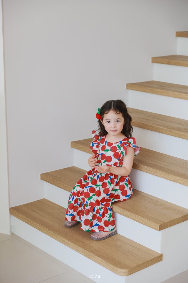 Rica - Korean Children Fashion - #magicofchildhood - Cherry One-Piece - 4