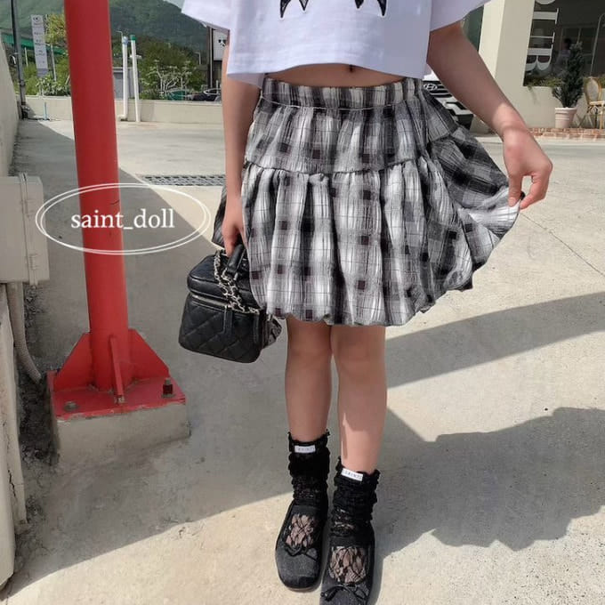 Saint Doll - Korean Children Fashion - #discoveringself - Check Balloon Skirt