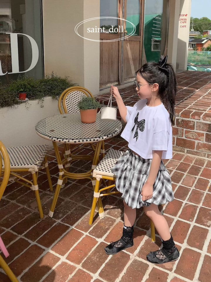 Saint Doll - Korean Children Fashion - #todddlerfashion - Check Balloon Skirt - 11