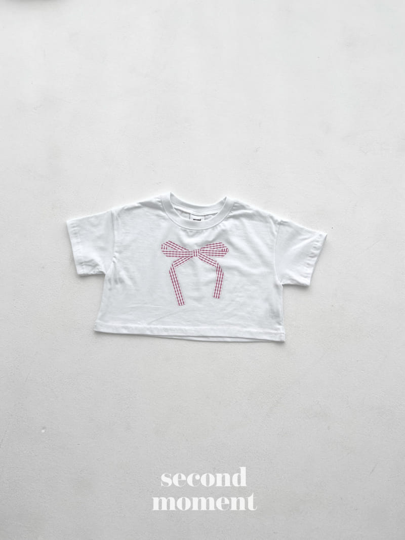 Second moment - Korean Children Fashion - #fashionkids - Check Ribbon Tee - 4