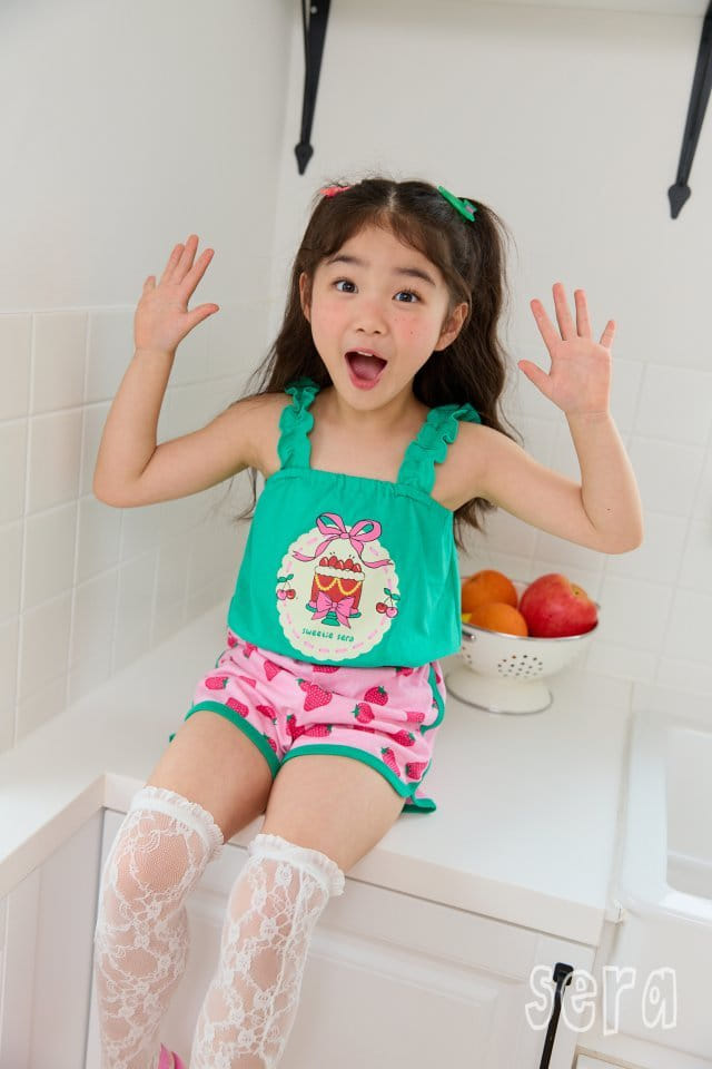 Sera - Korean Children Fashion - #stylishchildhood - Frill String Crop Top Bottom Set - 10