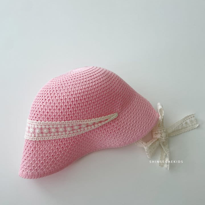 Shinseage Kids - Korean Children Fashion - #childrensboutique - Neon Knit Lace Bucket Hat - 6