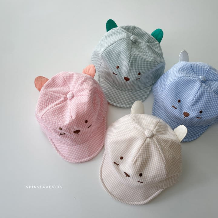 Shinseage Kids - Korean Children Fashion - #todddlerfashion - Rabbit Ear Check Yamche Hat
