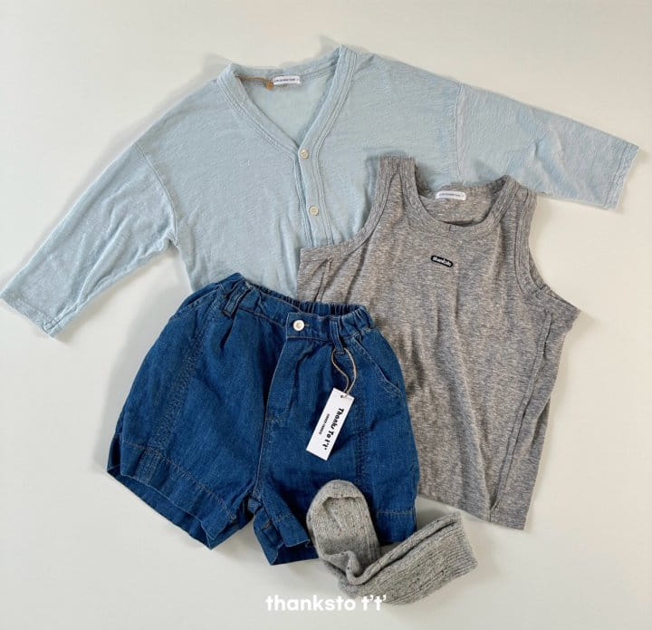 Thanksto TT - Korean Children Fashion - #childrensboutique - Thanks To Sleeveless Tee - 5
