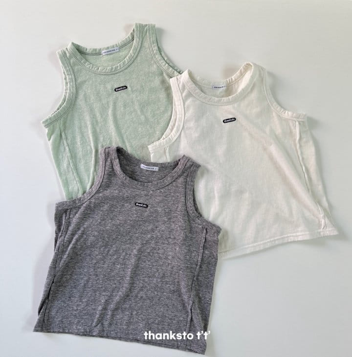 Thanksto TT - Korean Children Fashion - #toddlerclothing - Thanks To Sleeveless Tee - 2