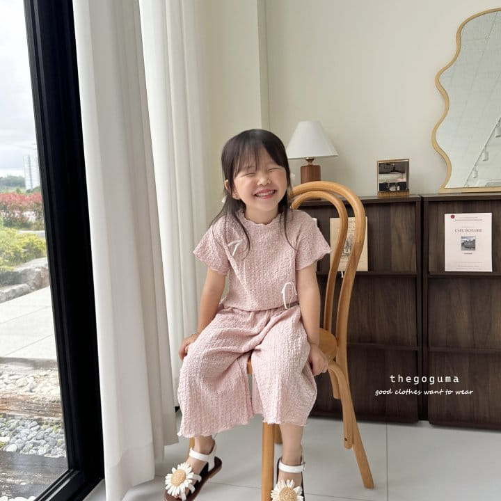 Thegoguma - Korean Children Fashion - #childrensboutique - Bodle Ribbon Top Bottom Set - 2