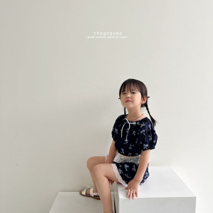 Thegoguma - Korean Children Fashion - #kidsshorts - Ribbon Frill Top Bottom Set - 4