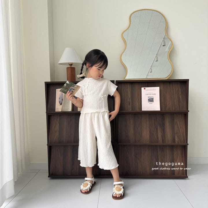 Thegoguma - Korean Children Fashion - #kidzfashiontrend - Bodle Ribbon Top Bottom Set - 8