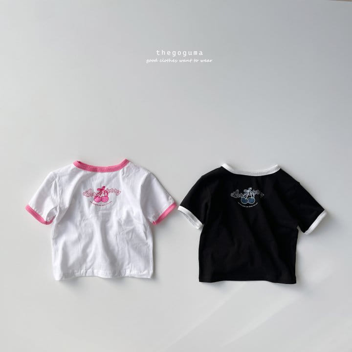 Thegoguma - Korean Children Fashion - #littlefashionista - Cherry Piping Tee