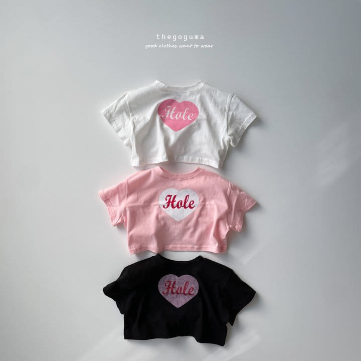 Thegoguma - Korean Children Fashion - #magicofchildhood - Cute Heart Crop Tee