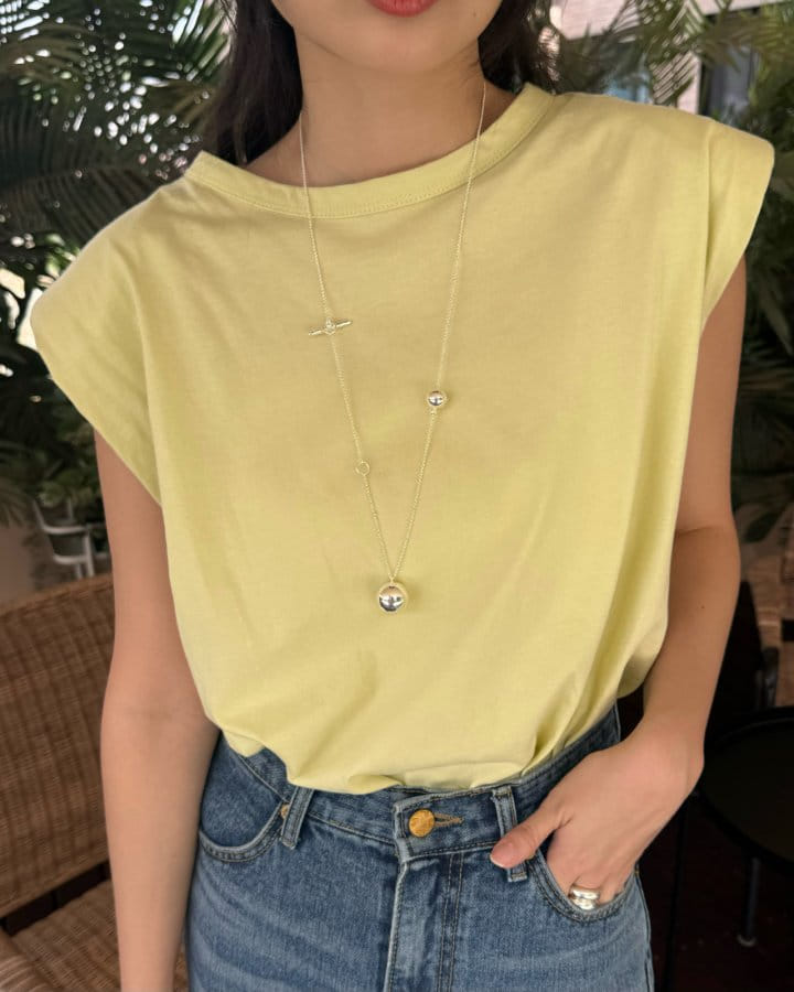 There's - Korean Women Fashion - #momslook - Pad Sleeveless Tee - 7