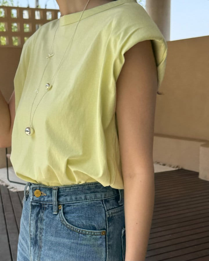 There's - Korean Women Fashion - #momslook - Pad Sleeveless Tee - 9