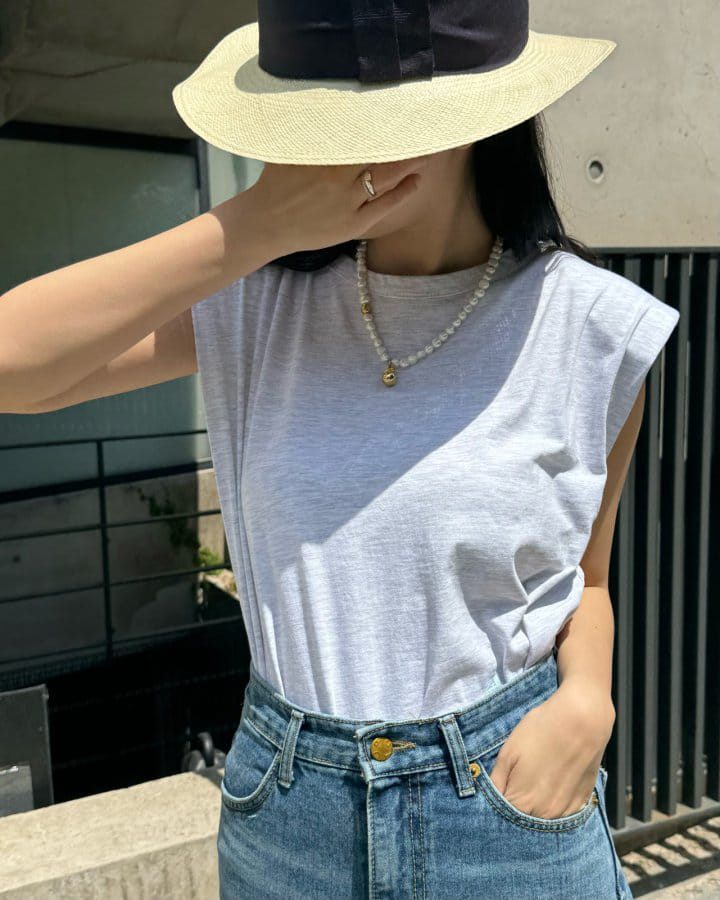 There's - Korean Women Fashion - #womensfashion - Pad Sleeveless Tee - 2