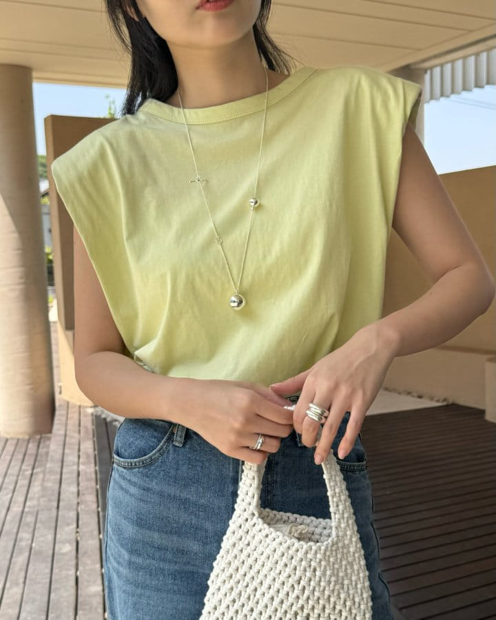 There's - Korean Women Fashion - #womensfashion - Pad Sleeveless Tee - 8