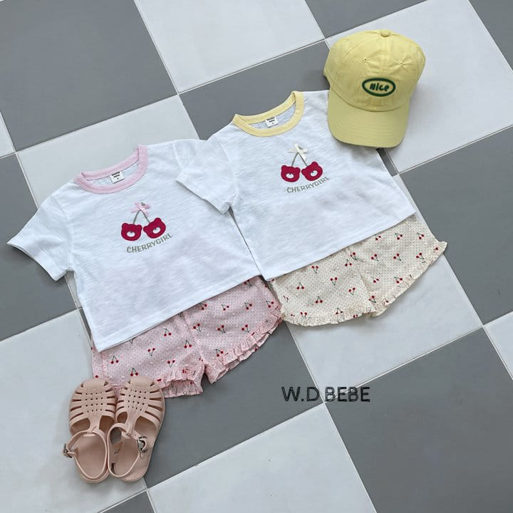 Woodie - Korean Children Fashion - #Kfashion4kids - Cherry Girl Top Bottom Set