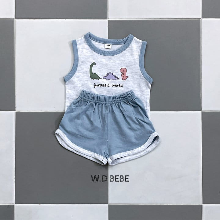 Woodie - Korean Children Fashion - #kidsshorts - Jurassic Top Bottom Set - 7
