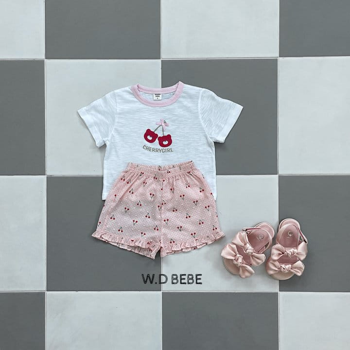 Woodie - Korean Children Fashion - #magicofchildhood - Cherry Girl Top Bottom Set - 3