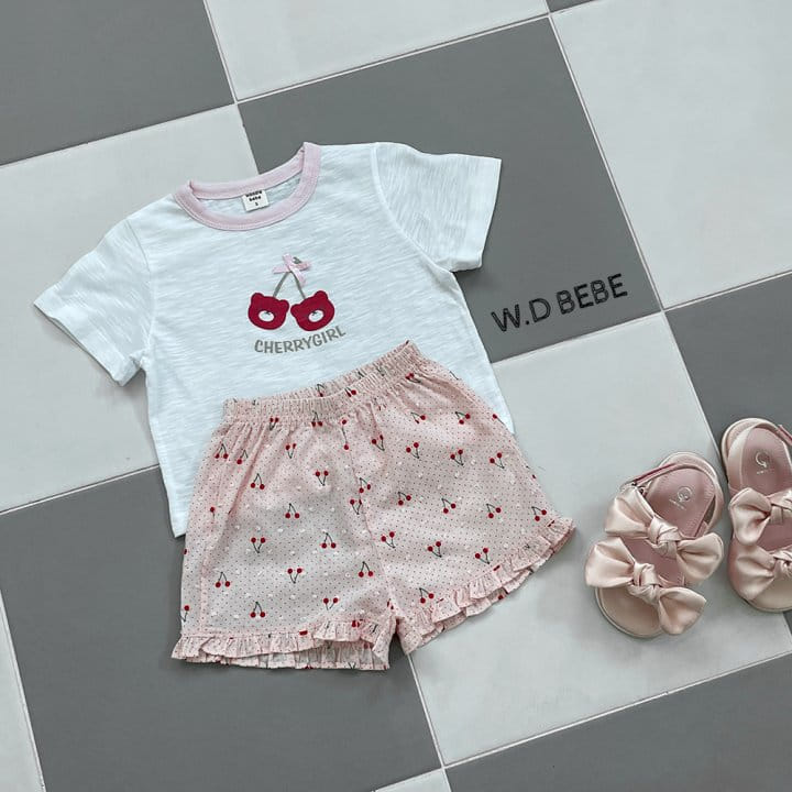 Woodie - Korean Children Fashion - #magicofchildhood - Cherry Girl Top Bottom Set - 4
