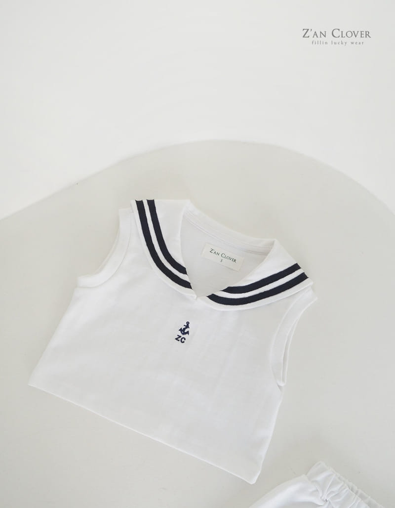 Zan Clover - Korean Children Fashion - #fashionkids - Sailior Skirt Top Bottom Set - 4