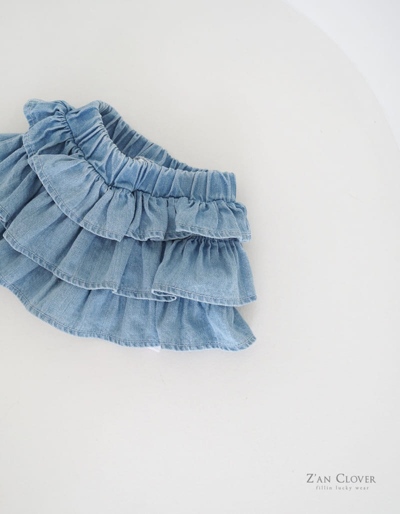 Zan Clover - Korean Children Fashion - #toddlerclothing - Denim Kan Kan Skirt - 4
