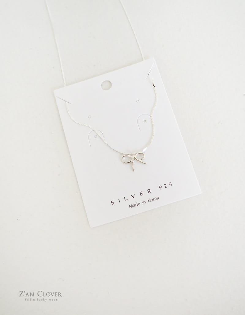 Zan Clover - Korean Children Fashion - #toddlerclothing - Silver Ribbon Necklace Bracelet Earring - 4