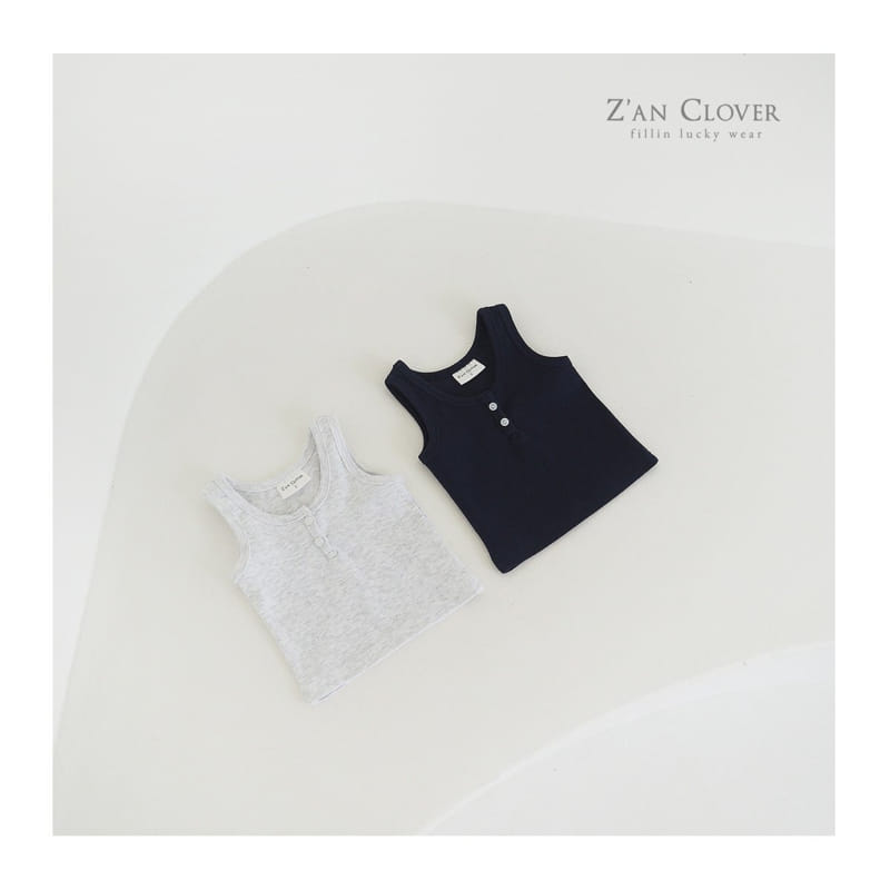 Zan Clover - Korean Children Fashion - #todddlerfashion - Button Sleeveless Tee - 2