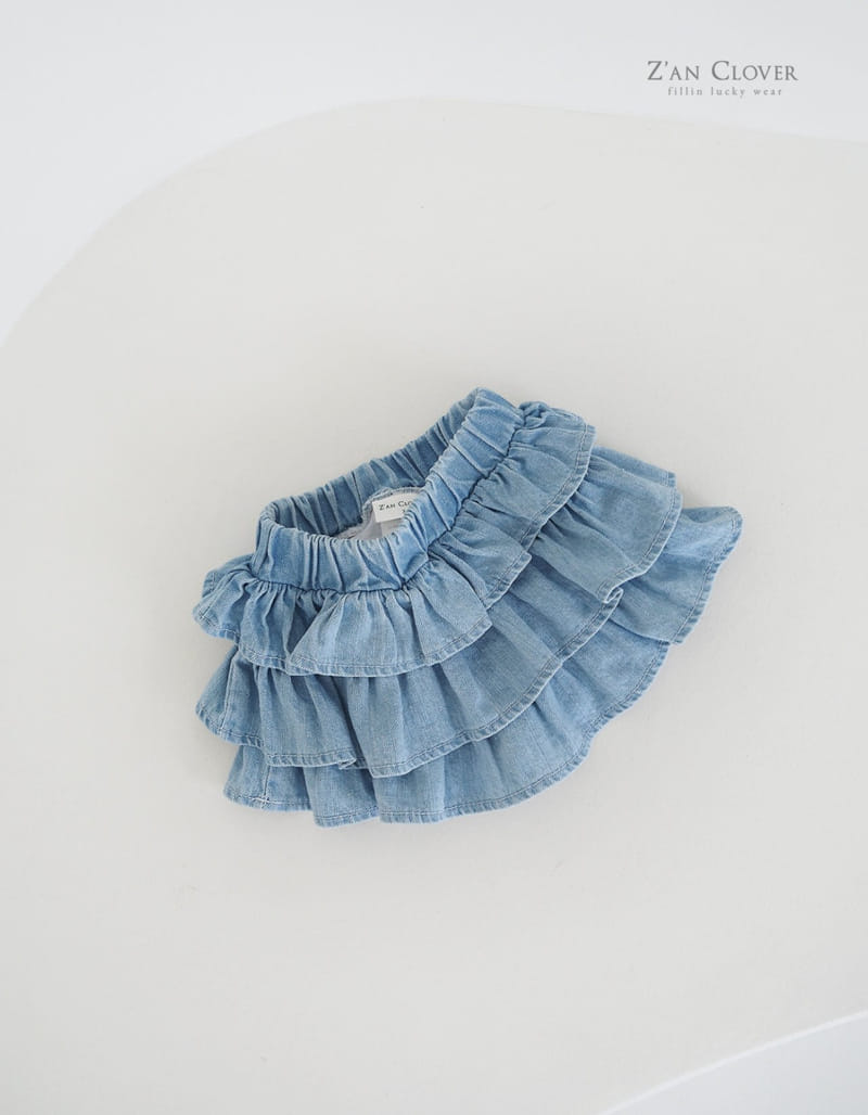 Zan Clover - Korean Children Fashion - #toddlerclothing - Denim Kan Kan Skirt - 3